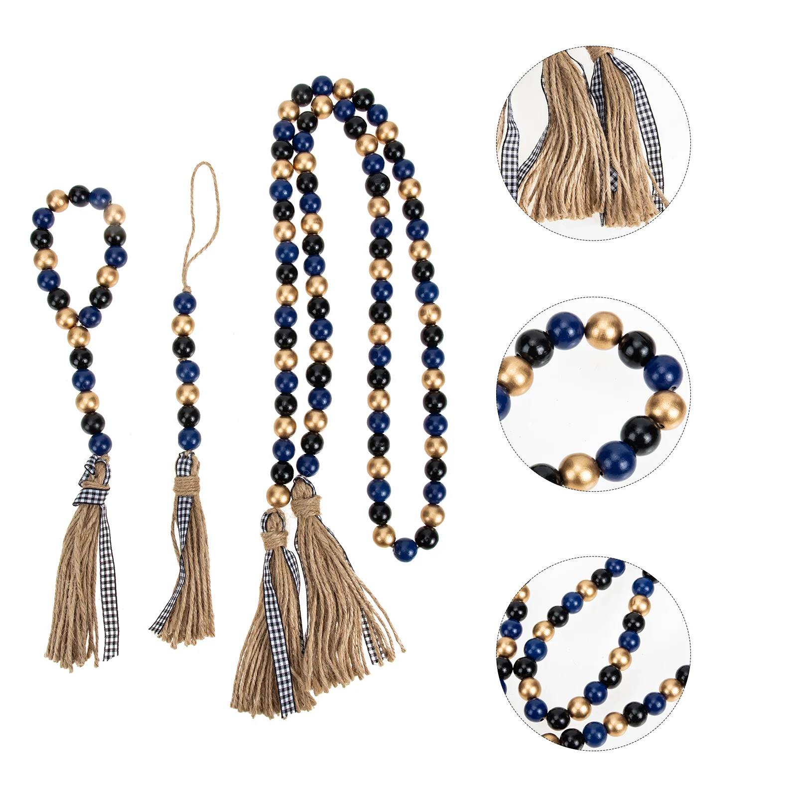 

3pcs Graduation Wooden Bead Garland Tassel Beading Decor Beaded String Ornament