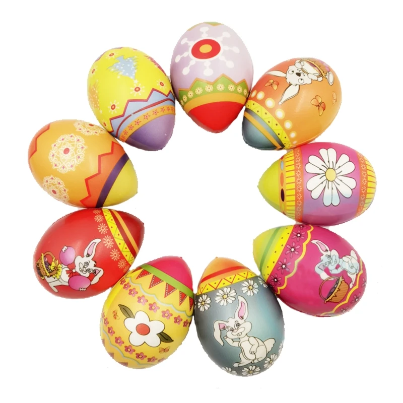 2.5In Hand Toy Squeeze Eggs Sensory Fidget Novelty Gag for ADD OCD Stress Release Painted Easter Photostudio Props |