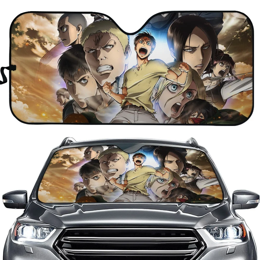 

Anime Attack On Titan Windshield Sunshade Car Window Windscreen Cover Sun Shade Auto Sun Visor Car-covers Car Solar Protection
