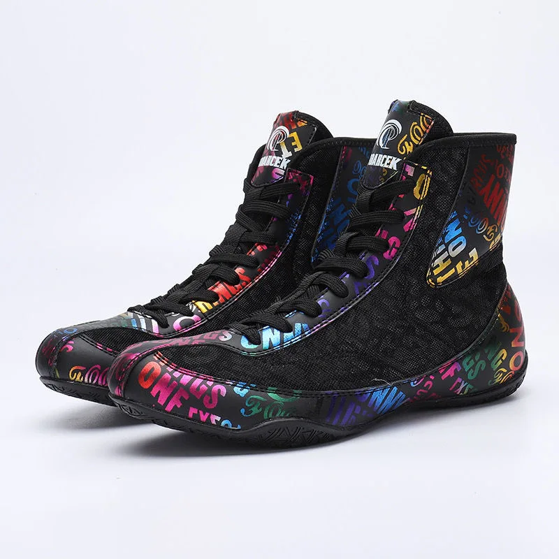 

2022 весенняя обувь для борьбы, боксерская обувь, профессиональная тренировочная обувь для соревнований, высокие бойцовские боксерские крос...