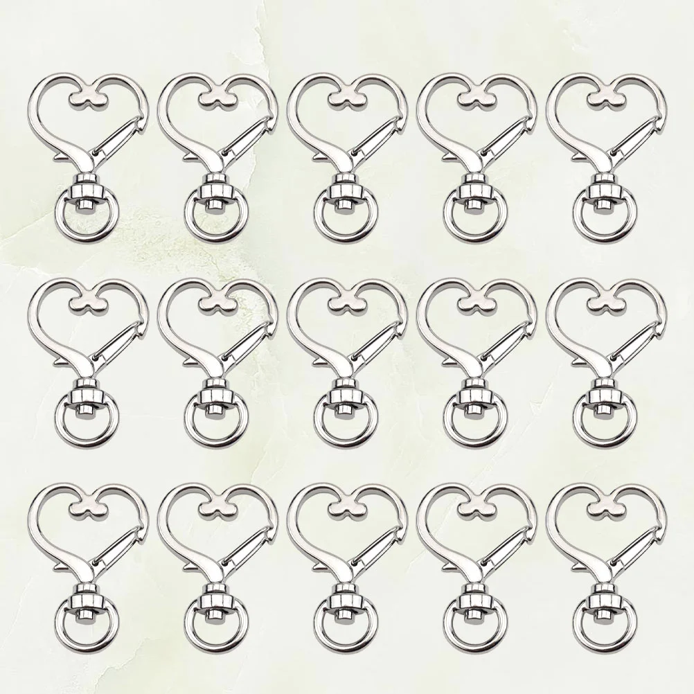 

50 Pcs Keychains Buckle Decoration Hanging Ornament Key Holder Peach Heart Connector Keychain Accessories for Jewelry