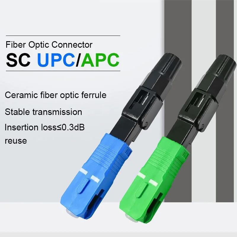 

.. FTTH Embedded Fiber Optic Fast Connector SC APC Single Mode Fiber Optic Adapter SC UPC Cold Connection Quick Field Assembly