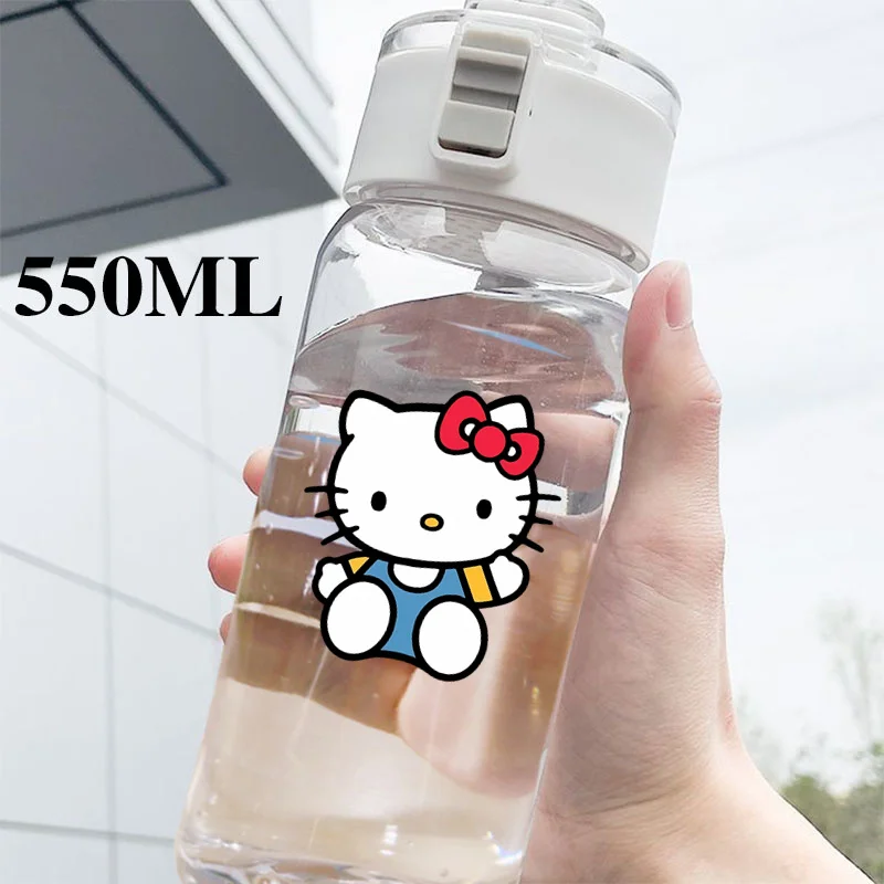 Kawaii HelloKitty фитнес бутылка для воды чашка питья женская пластиковая мультяшная