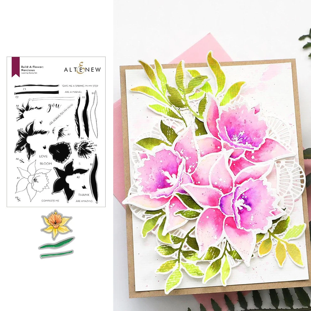 

Pretty Daffodils Metal Cutting Dies And Stamps Scrapbook Diary Decoration Embossing Template DIY Greeting Card Handmade 2022