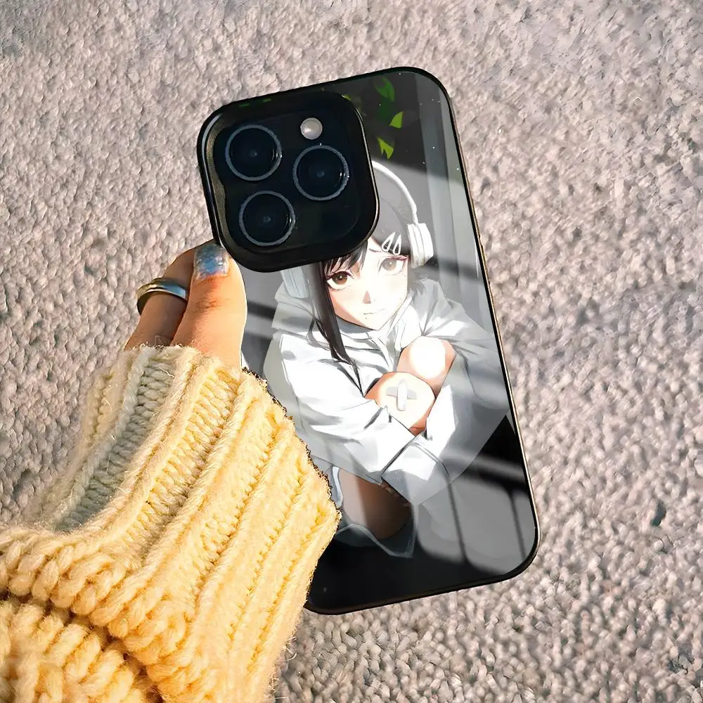 Фото Чехол для телефона Chainsaw Man Higashiyama Kobeni для iPhone 17 Air 16 e 15 14 13 12 11 Plus Mini Pro Max, стеклянный магнитный чехол. №2