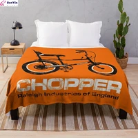 raleigh chopper black bicycle blanket soft and comfortable office yellow blanket
