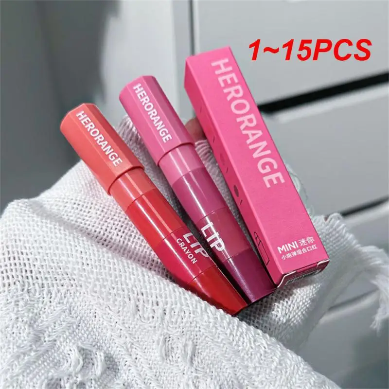 

1~15PCS 4Colors In 1 Matte Lipstick Pen Velvet Rose Purple Lip Tint Combo Long Lasting Non-stick Cup Lip Gloss Set Makeup