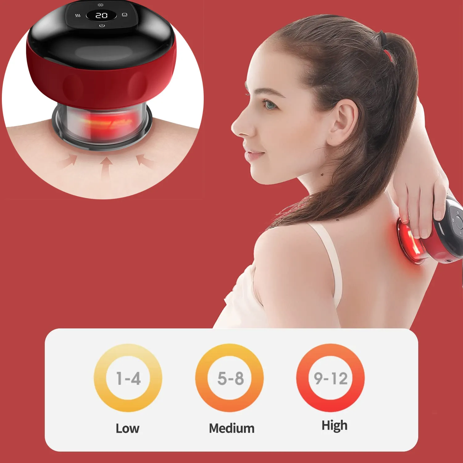 

Electric Cupping Massage Body Cups Gua Sha Scraping Anti-Cellulite Therapy Negative Pressure Vacuum Massager for Body Fat Burner