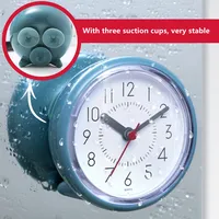 Waterproof Clock Silent Wall Clocks Bathroom Kitchen Moisture-proof And Fog-proof   With Suction Cup Simple Table Watch