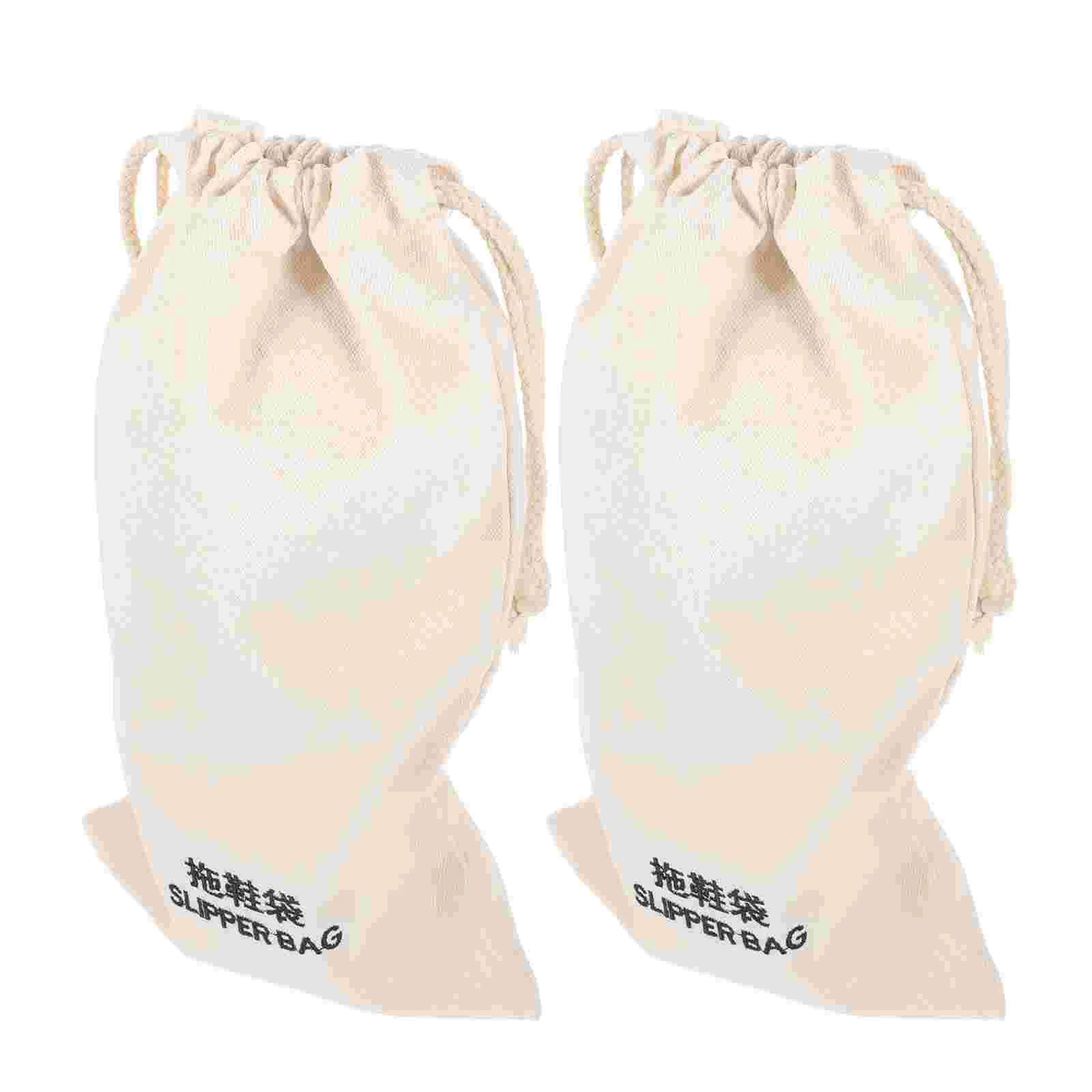 

2 pcs Drawstring Slipper Bag Drawstring Storage Bag Portable Slipper Bag for Travel