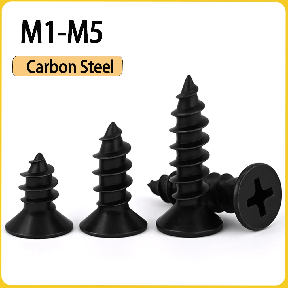 

Carbon Steel Self-Tapping Screws Cross Phillips Black Flat Countersunk Head Self Tapping Locking Screw And Wood Screws