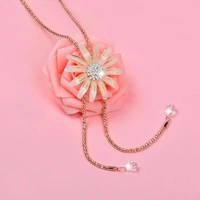 kioozol big acrylic flower long tassels pendant necklace for women fashion accessories jewelry 2022 zd1 xs1