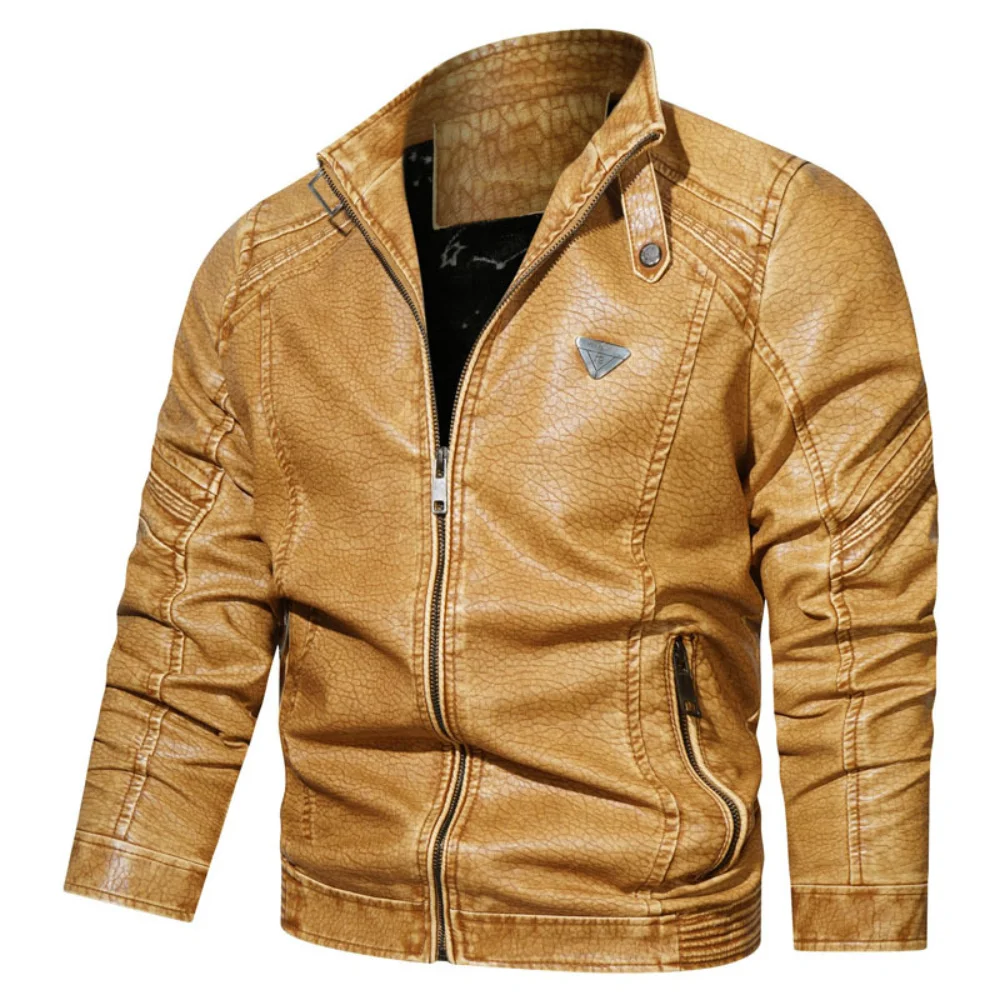 

Winter Men Leather Jacket Vintage Men’s Motorcycle PU Jackets 2022 Casual Windbreaker Mens Faux Leather Bomber Jackets