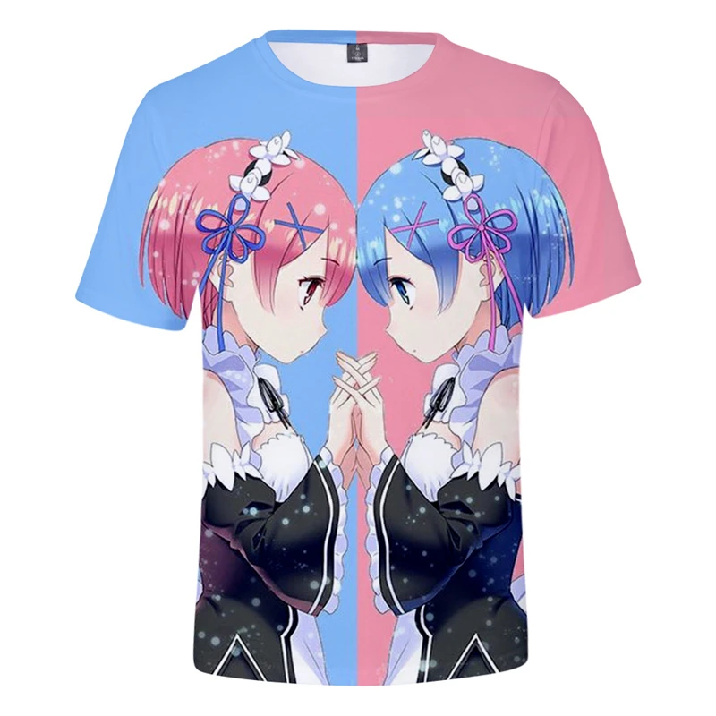 

Japanese Manga Re Life In A Different World From Zero 3D T Shirt Women Men Cute Girl Oversized Funny T-Shirt Children Cool Tops