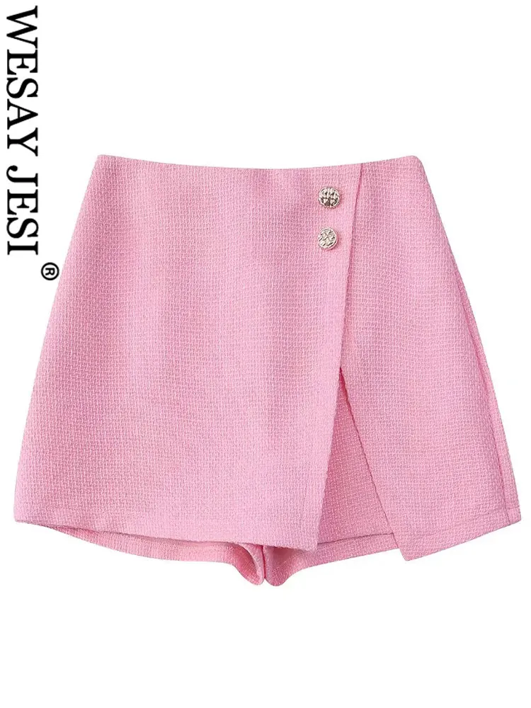 

Юбка-шорты WESAY JESI однотонная с асимметричным разрезом и пуговицами