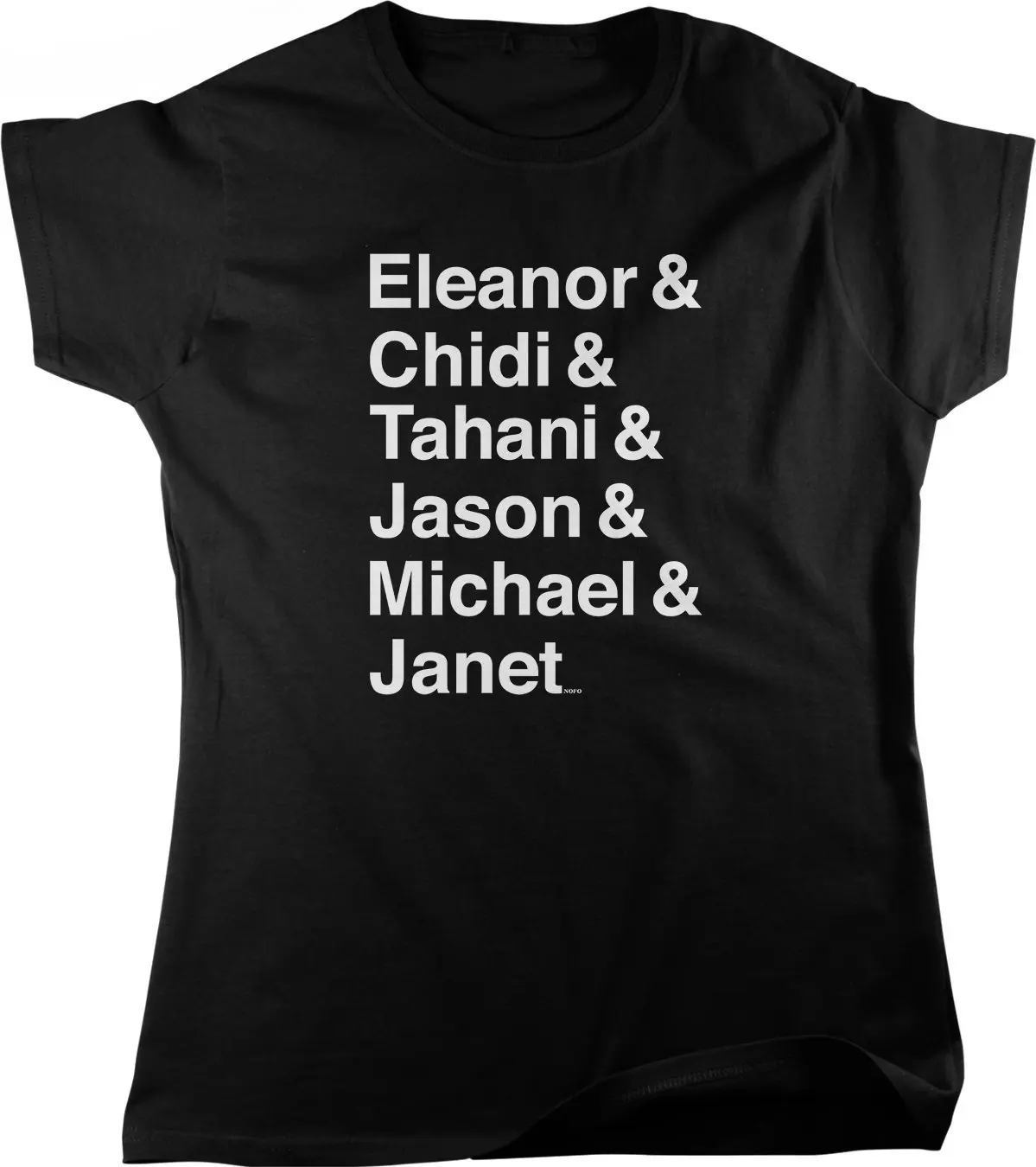 Женская футболка Eleanor Chidi Tahani Jason Michael Janet HOOD_02804