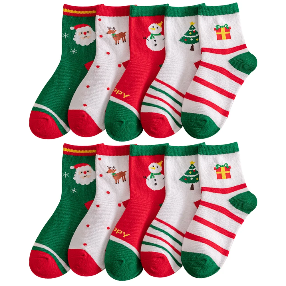 

5 Pairs Christmas Socks Children Socks Girls Socks Holiday Socks Girls Warm Socks