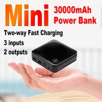 30000mah two way fast charging power bank mini digital display 2usb external battery portable charger for iphone xiaomi huawei