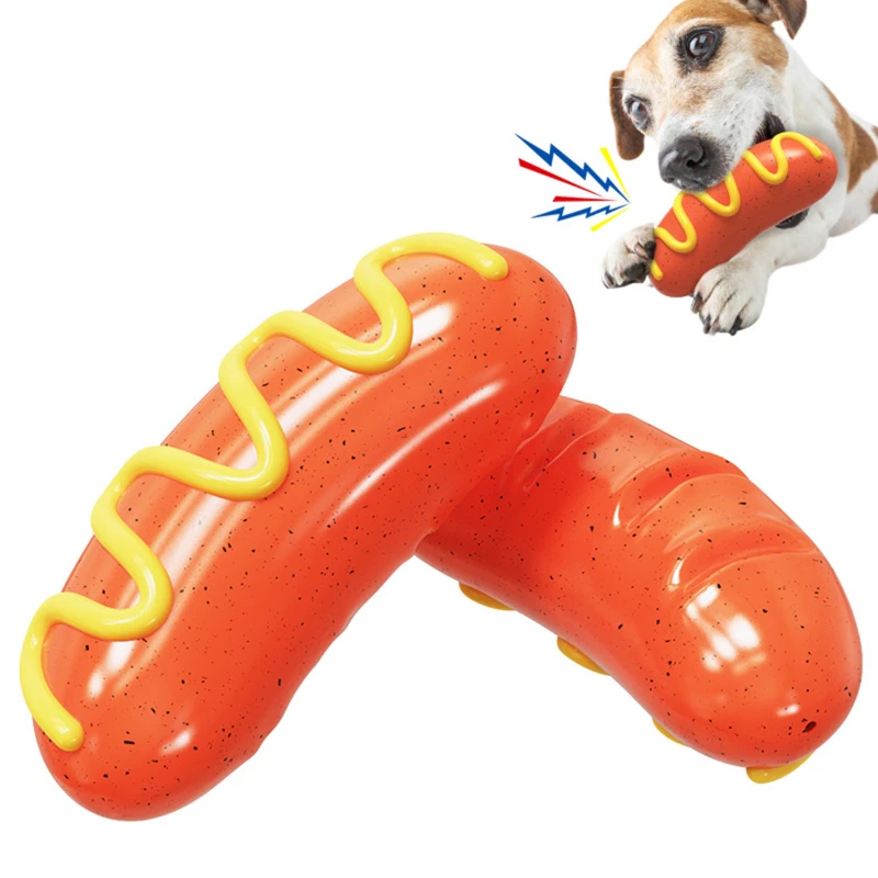 

New Dog Toys Bite Glue Tooth Grinding Stick Cleaning Toothbrush Hot Sausage Toy Can Make a Sound Toys Animals Like Pet Supplies