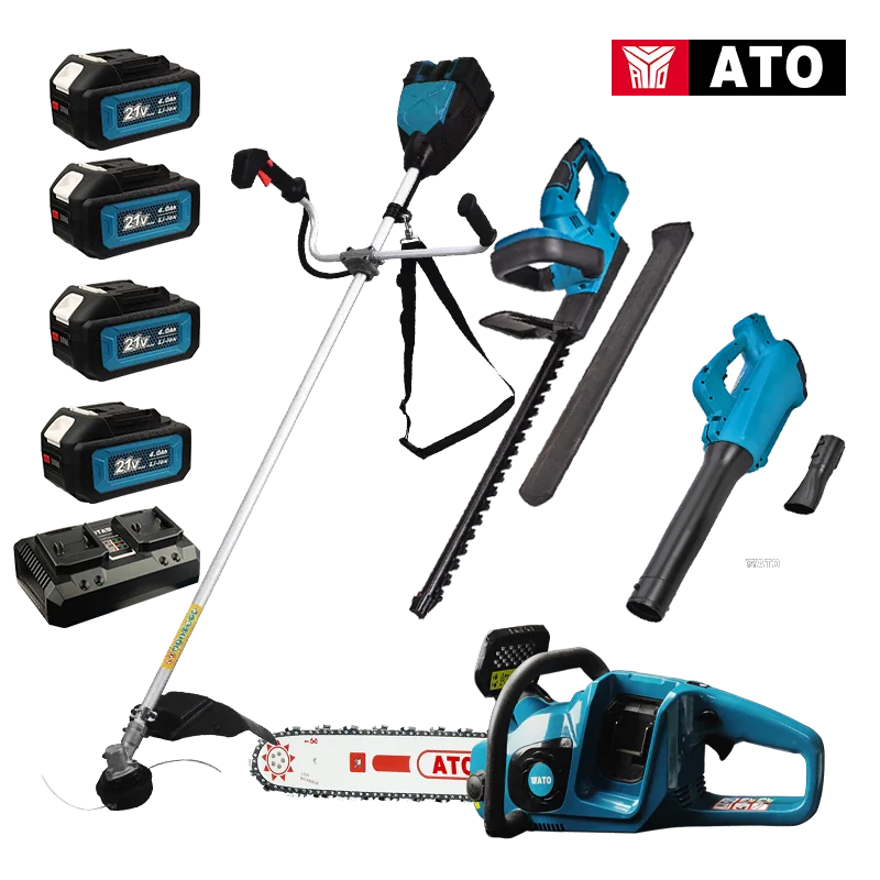 

ATO GT2004 Li ion 125cc chainsaw CE GS ROHS cordless grass shear hedge trimmer 2.0ah 3.0ah 4.0ah car blower garden tool box