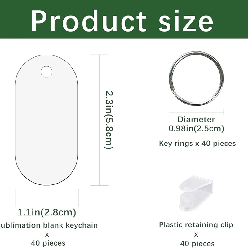 40 комплектов металлических сублимационных брелоков объемные двухсторонние