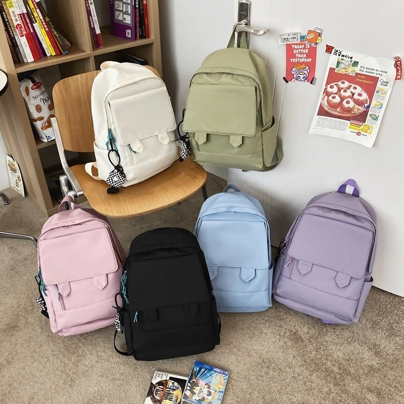 

Fashion Women Backpack Large Capacity Nylon School Bag For Girls Simple And Casual Travel Backbag Waterproof Anti-theft Bookbags