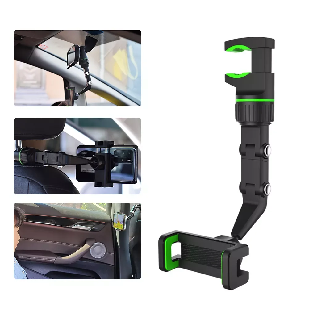 

Multifunctional Mobile Phone Holder Car Rearview Mirror Mount Bracket GPS Mobile Phone Holder Universal Adjustable Vehicle Clip