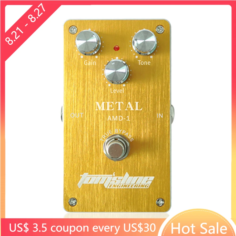 

Aroma AMD-1 Metal Distortion Pedal Electric Guitar Effect Pedal True Bypass Aluminum Alloy Housing Guitar Parts & Accessories