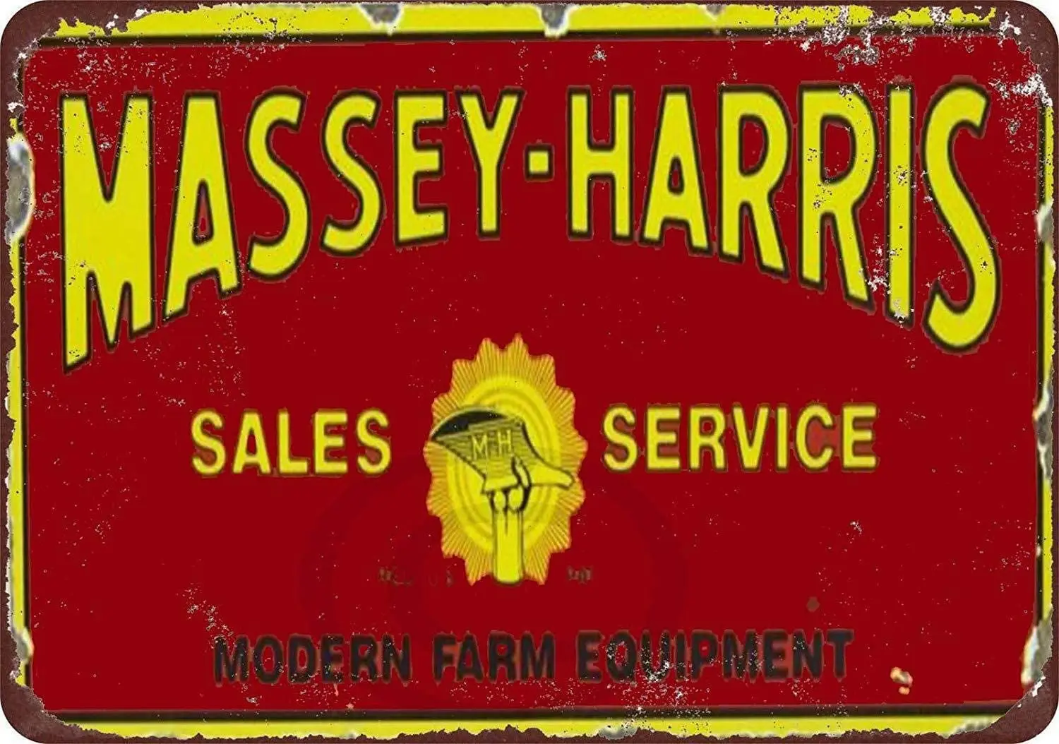 Massey Харрис продажи и услуги деревенский Ретро металлический знак 12x18 дюймов