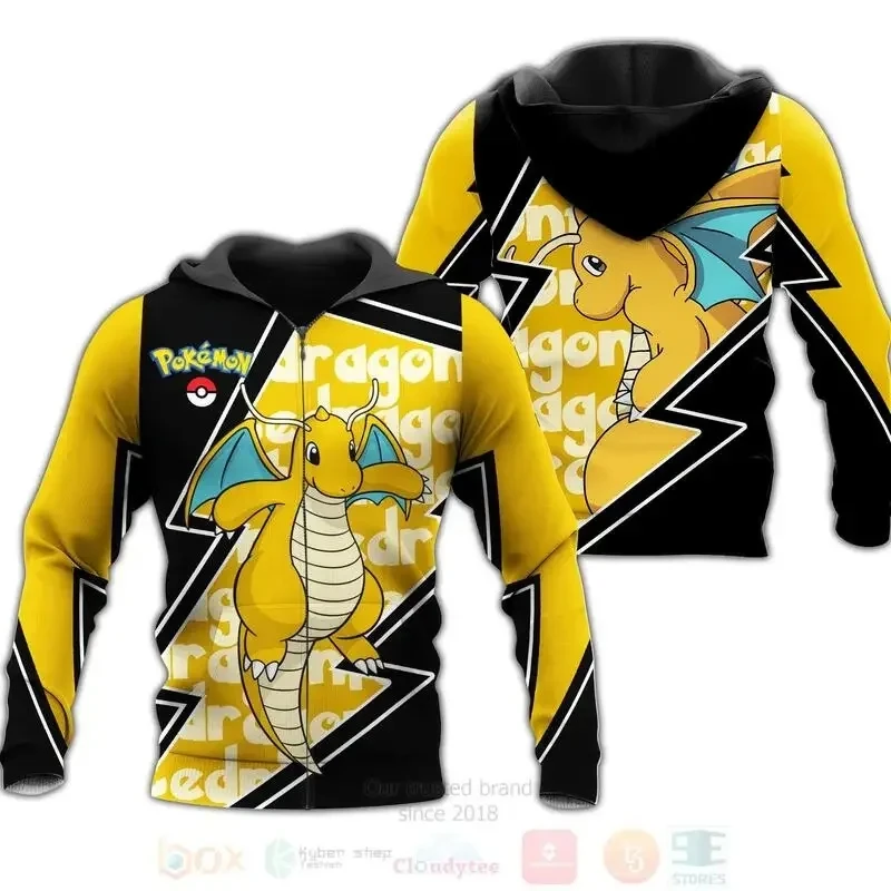 

Pocket Monster Pokemon Cartoon Anime Envolvendo Adulto Impressão Digital Hoodie Crianças Casual Zipper Sports Sweater