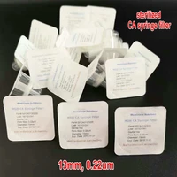 20pcslot disposable sterile syringe filter ca cnmce membrane diameter 13mm pore size 0 22um
