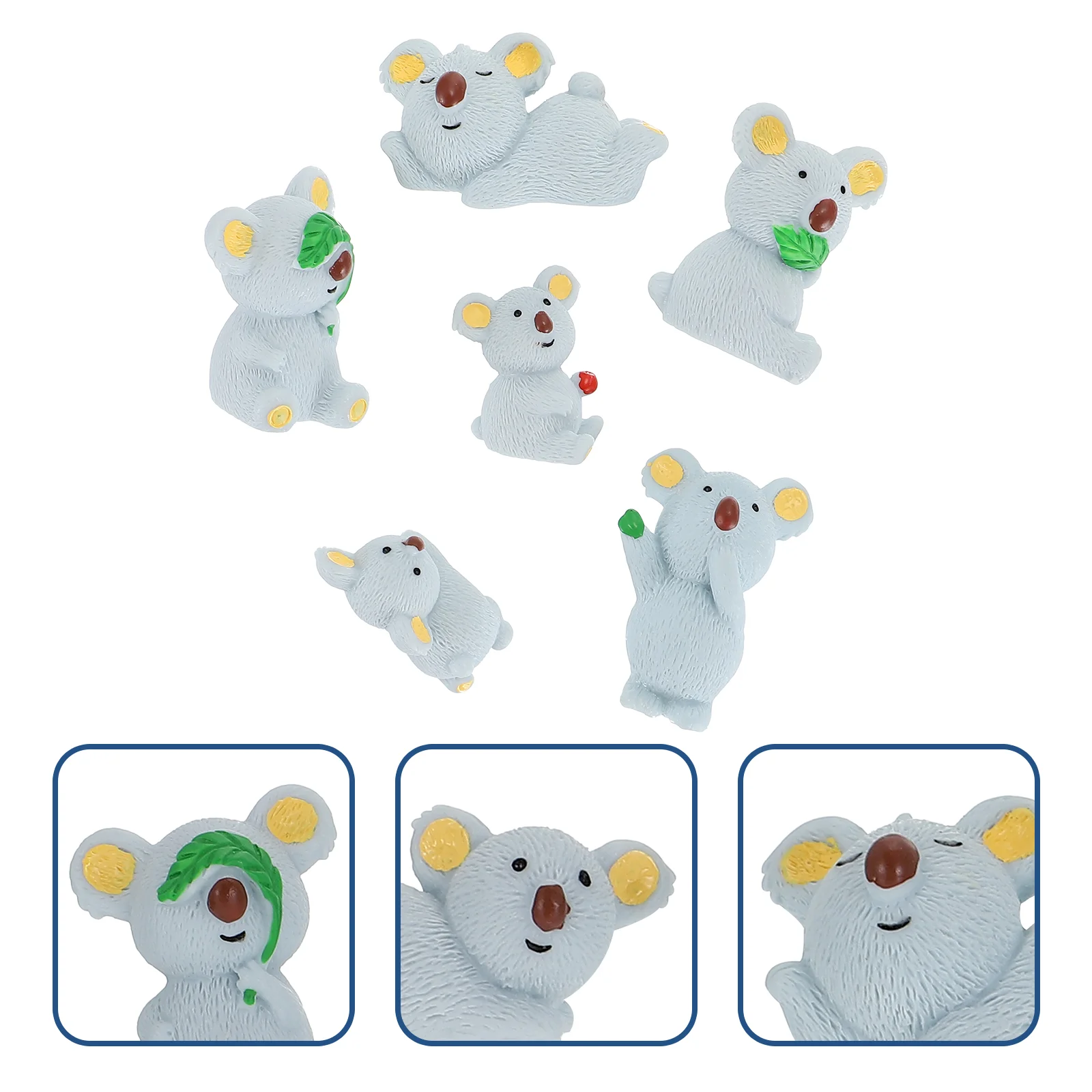 

Миниатюрные фигурки животных Koala, статуэтка, миниатюрная Ландшафтная полимерная микрофигурка, украшение для сада, Топпер, игрушечный набор для животных и тортов