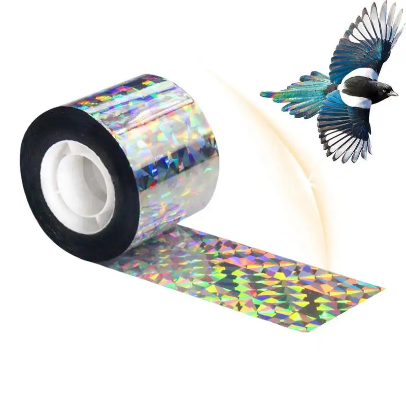 

Double Sided Reflective Tape Floral Design Reflective Ribbon Double Side Bird Flash Woodpecker Bird Scare Ribbon Drive Away