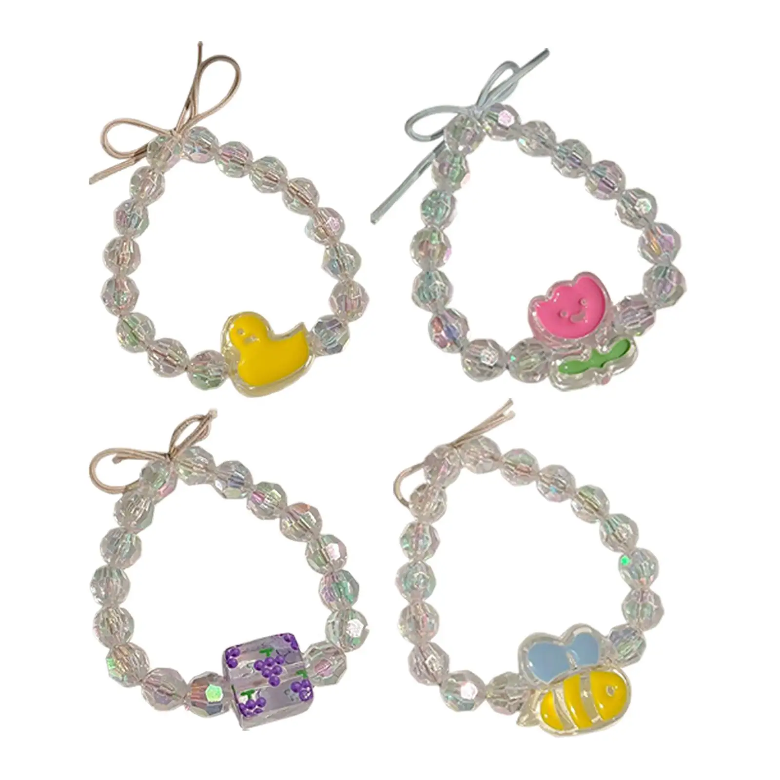 

Cute Hair Ties ,Beads Bracelet Hair Bands Rope Scrunchies Fashion Dual Use Hair Accessories Ornament Women Girls Ring Rope