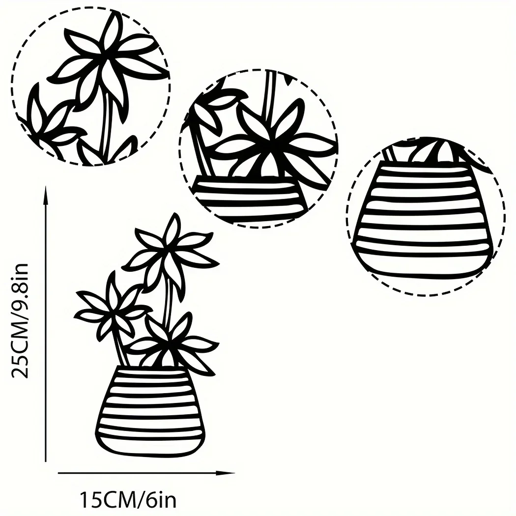 1 шт. металлический весенний цветок Настенный декор искусство в стиле бохо для