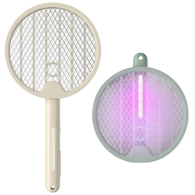 

Electric Bugs Zapper Racket USB Rechargeable With Charging Base Mosquito Bugs Zapper Fly Swatter Killer With UV Light Bedroom