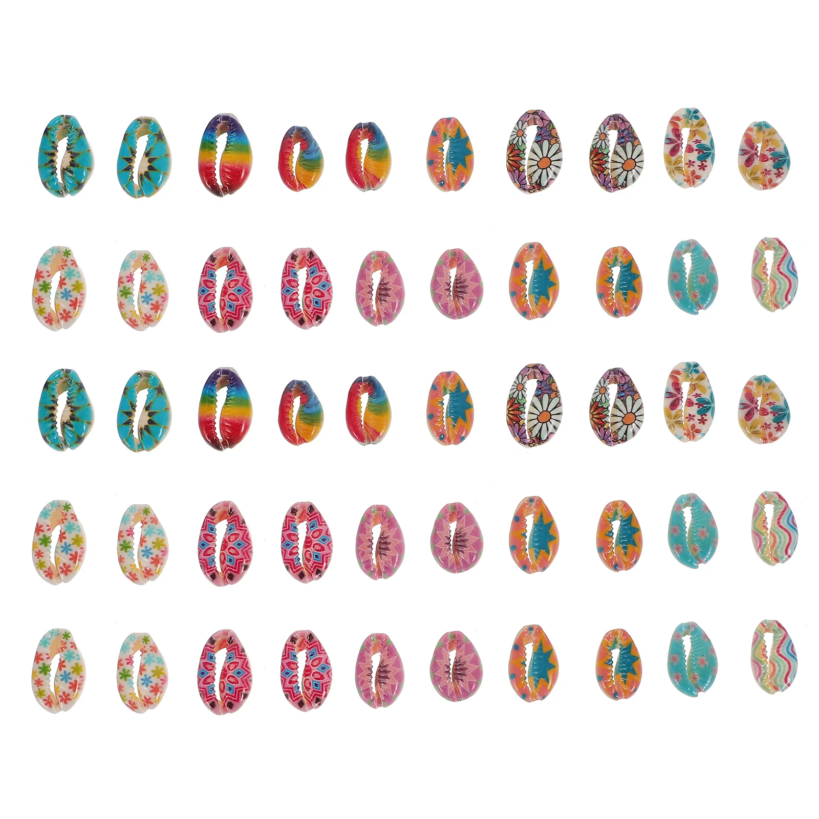 

50 шт., женские пляжные серьги-подвески, 1,9x1,6x1 см