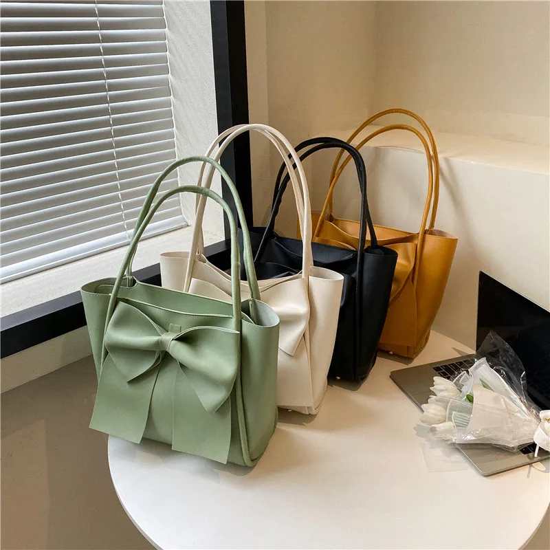 

Женская сумка, новая модная сумка для поездок, сумка на одно плечо, удобная текстурная Сумка-тоут с бантом