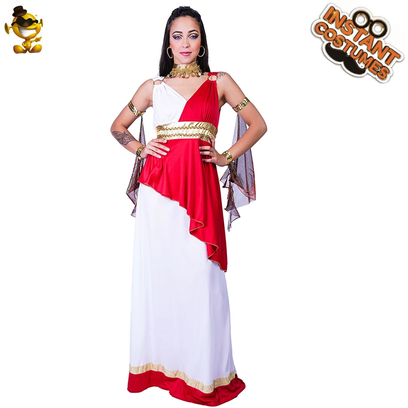 

Medieval Greek Goddess Dress for Halloween Party Costumes with Choker and Sleeve Sexy Ladies Fancy Dress