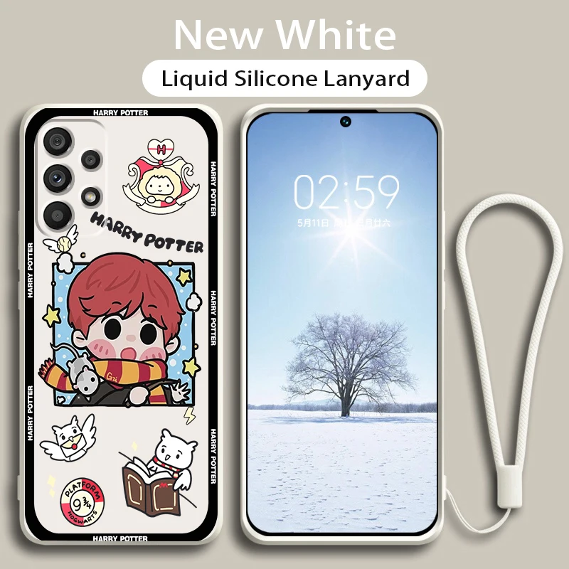

Harries Wand Potters Cartoon Phone Case For Samsung A73 A53 A33 A52 A32 A23 A22 A71 A51 A21S A03S A50 A30 5G Liquid Rope Cover