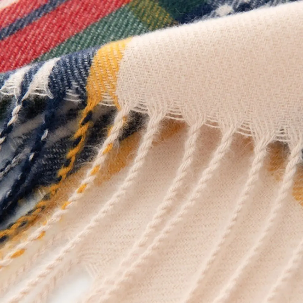 Красный клетчатый шарф в стиле ретро зеленые зимние кашемировые шарфы с