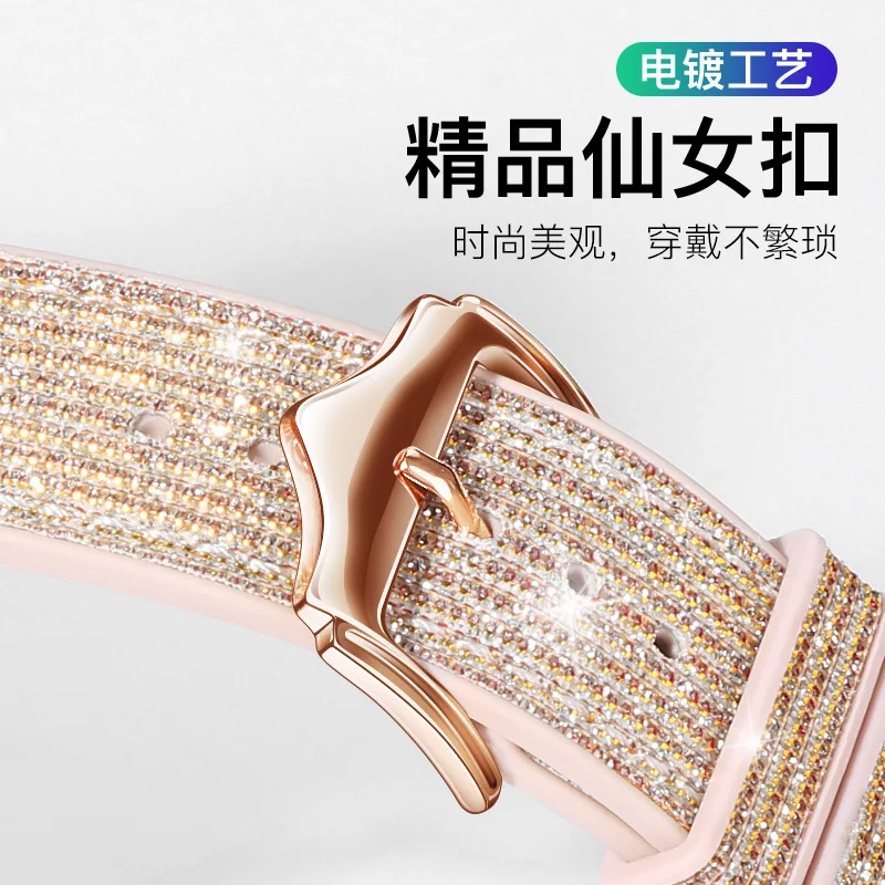 20mm 22mm Glitter Leather Strap For Xiaomi Watch S1 Pro /Color 2 /Mi Watch Wristband Leather Watchband for Huawei GT3 GT2 Pro GT