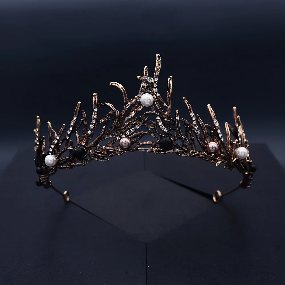 Черная Ветка Мори Тиара Из Металлического Сплава Украшенная Жемчугом Повязка