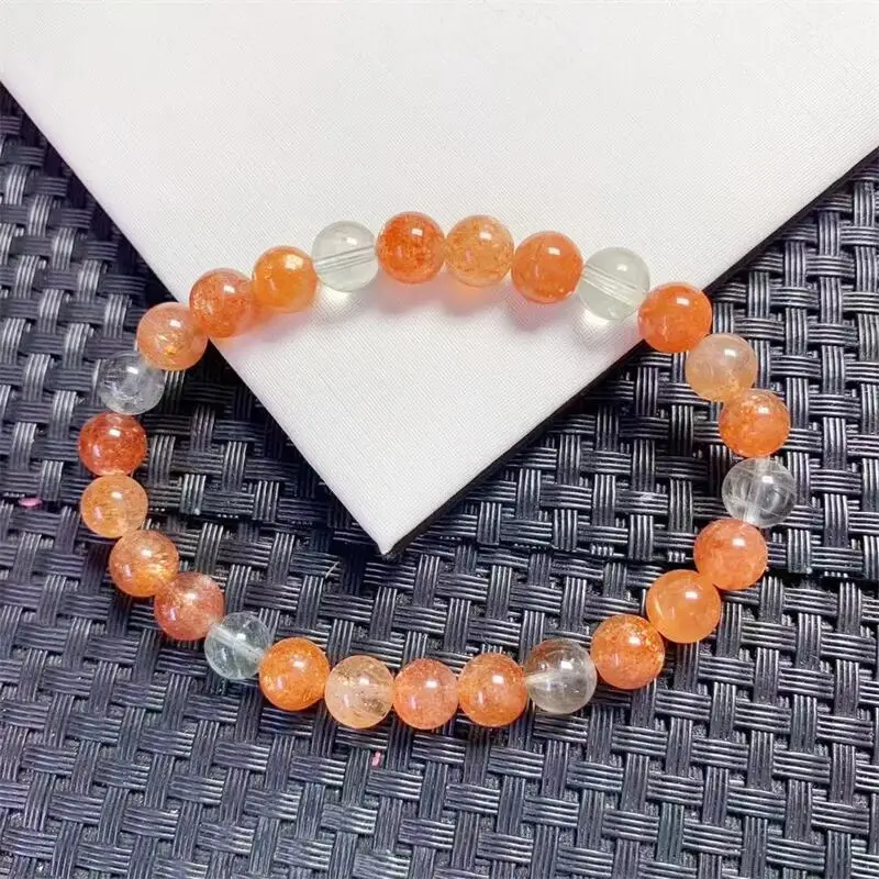 Браслет из натурального камня с кристаллами 7 2 мм