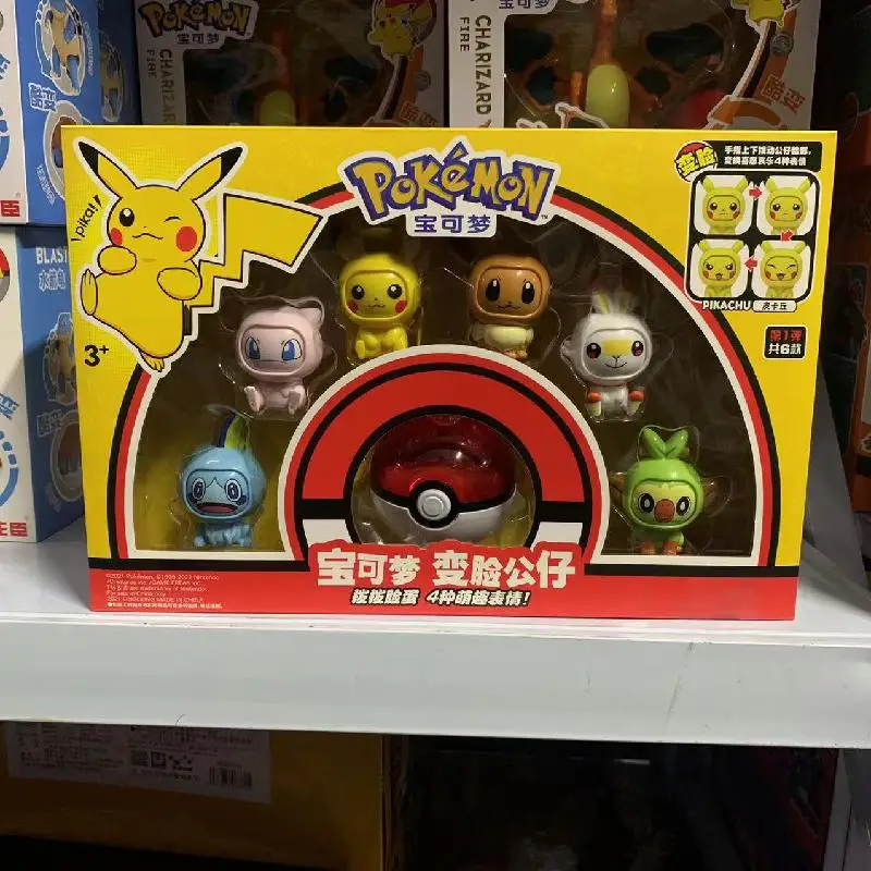 Оригинальный Покемон из Аниме Пикачу Бульбазавр Pokeball набор моделей Eevee Gengar Mewtwo