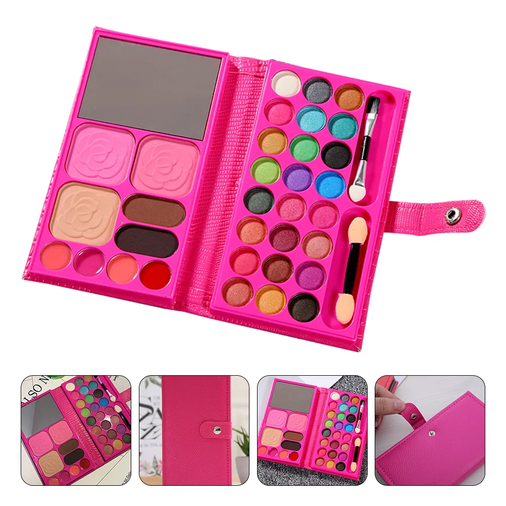 

33 Colors Makeup Palette Girl Pan Kids Eye Shadow Kit Accessory Beginner Eyeshadow Pallet Powder Girls Bag Plate Blush