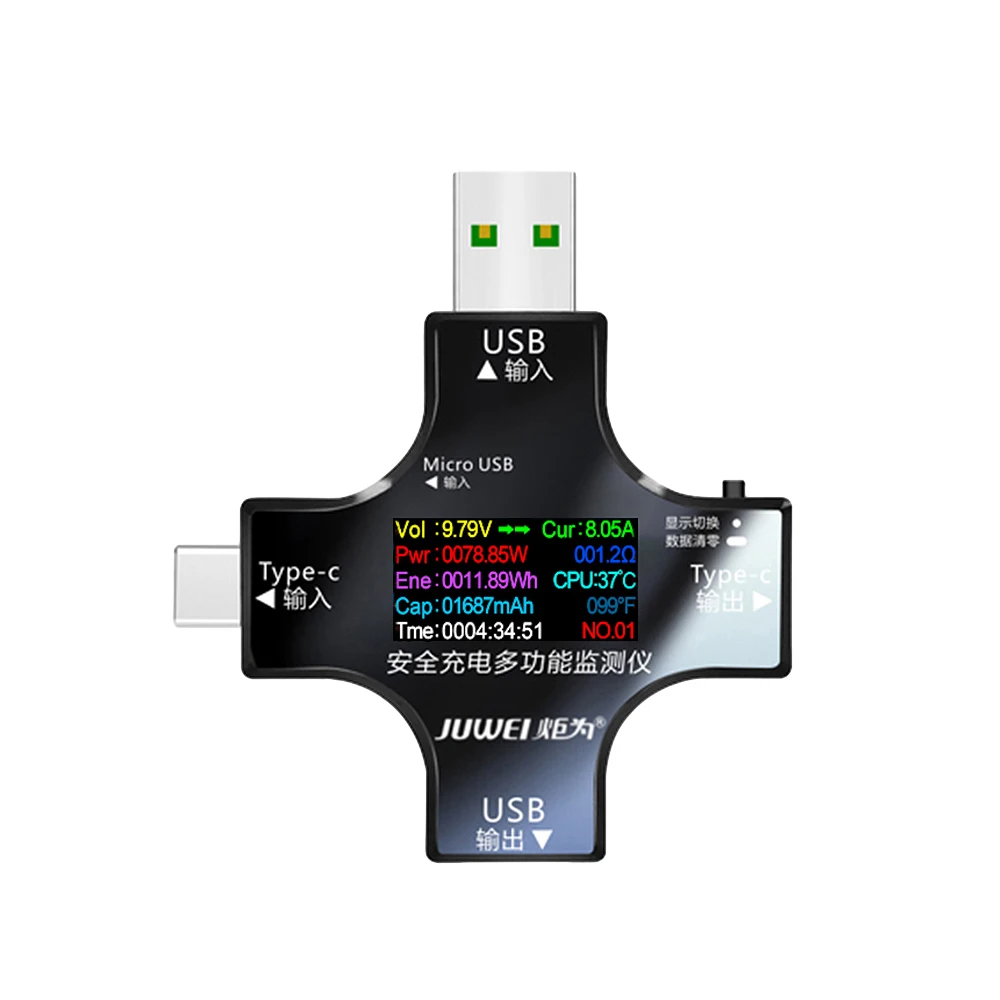 USB-тестер 6 5a DC Type-C PD цифровой вольтметр Ампер Напряжение Ток монитор Амперметр