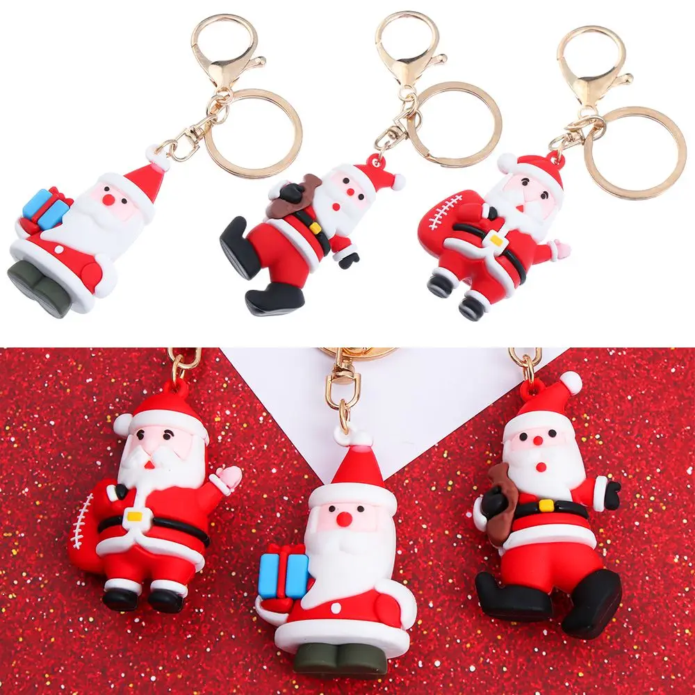 

Cute Santa Claus Christmas tree Snowman Pendant Cartoon Doll key Ring Keychain