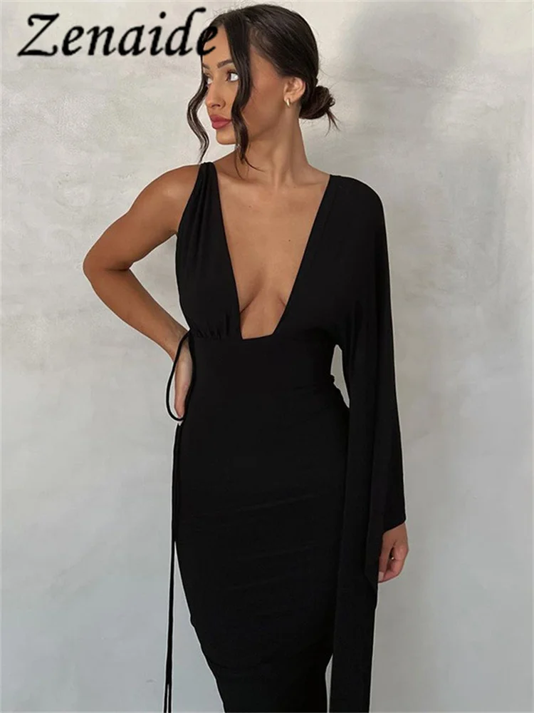 

Женское платье-макси с V-образным вырезом, открытой спиной и рюшами