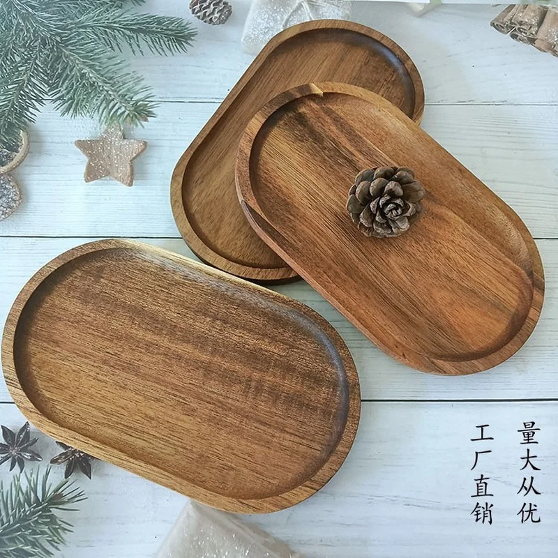 

Beech Wood Plate Tray Dish Dessert Sushi Snack Fruit Buffet Children Tableware Decorative Solid Oval Plates Natural Living